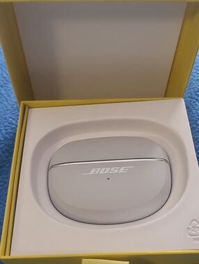 Bose Wireless Earbuds Charging Case — Light Gray with Chrome Accent